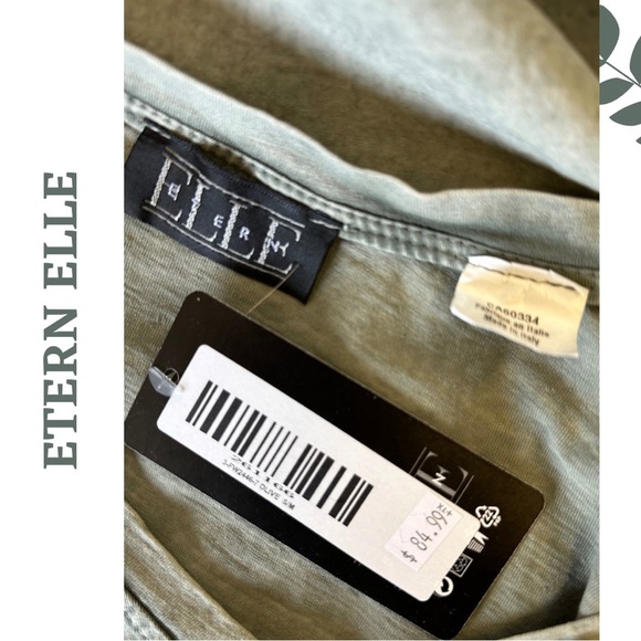 Etern Elle Lightwight Casual Pullover Top V-Neck Button  Back Tie Small Medium - Picture 8 of 9